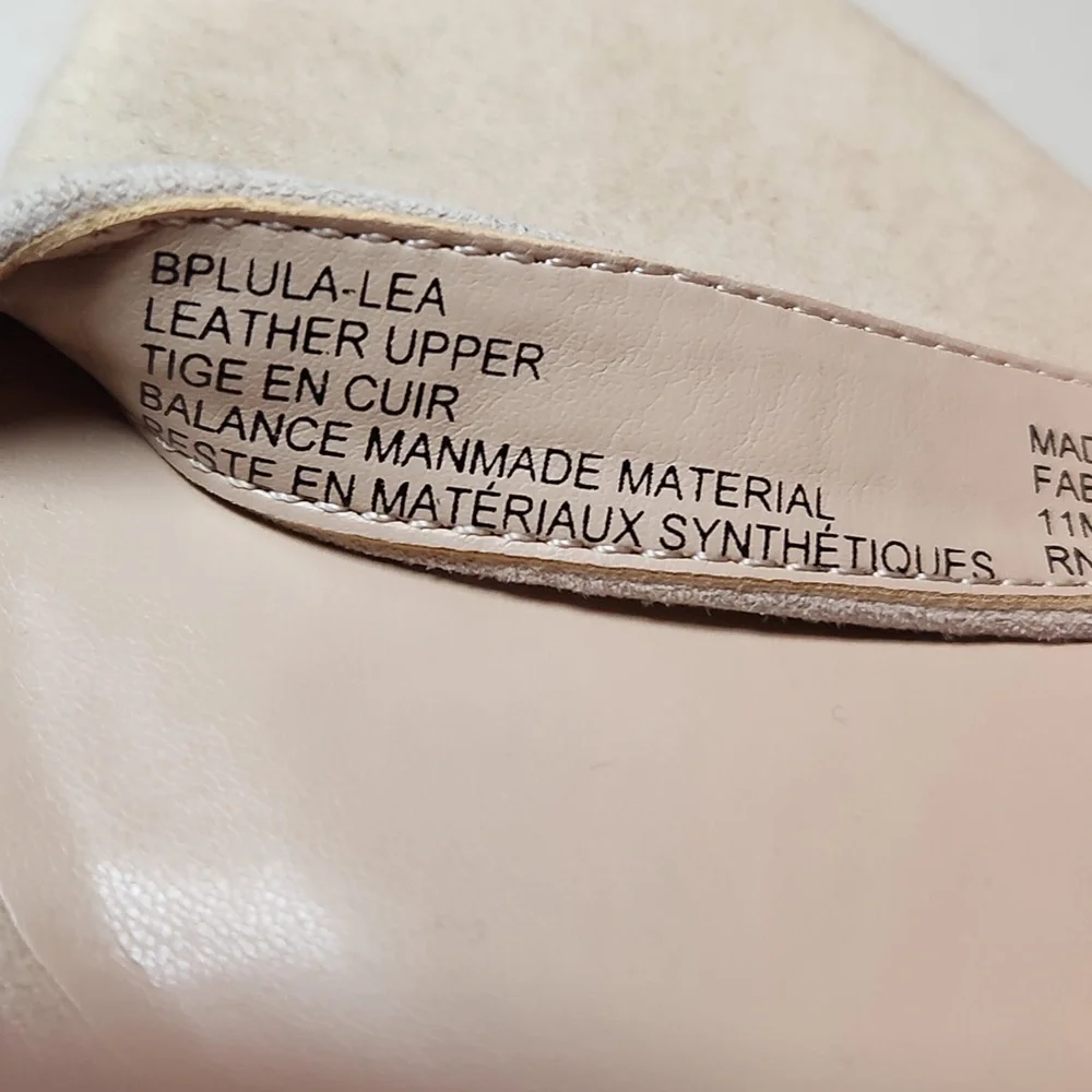 New BP Women’s Lula Slingback‎ Cream Suede Block Heel Sandals Wedding Summer